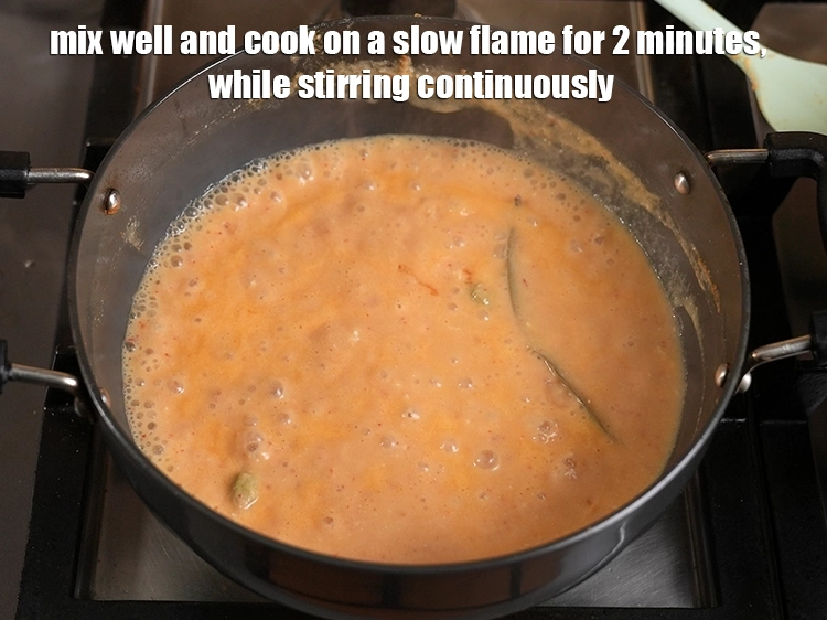 Step 31 – <p><span style="background-color:rgb(255,255,255);color:rgb(0,0,0);">Mix well and cook on a slow flame for 2 minutes, while stirring continuously. …