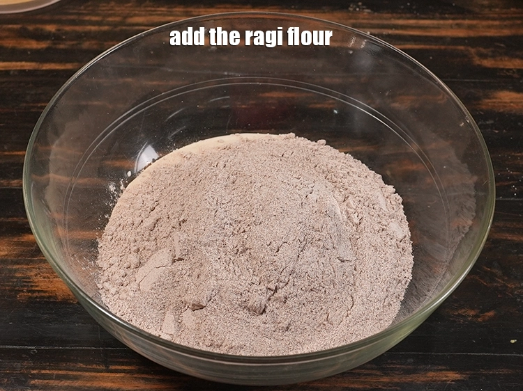 Step 8 – <p>Add the ragi flour. Another method of making nachni dosa is with using whole ragi, …