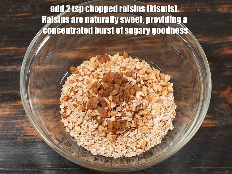 Step 9 – <p>Add 2 tsp <a href="/glossary-raisins-kishmish-kismis-597i#ing_3221"><u>chopped raisins (kismis)</u></a><u>.</u> <span style="color:rgb(0,0,0);">Raisins are naturally sweet, providing a concentrated …