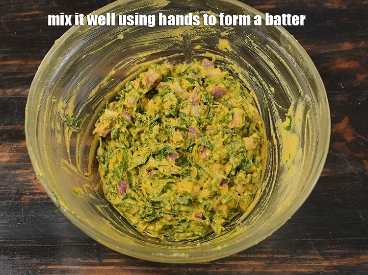 Step 11 – <p>Mix it well using hands to form a batter.</p>