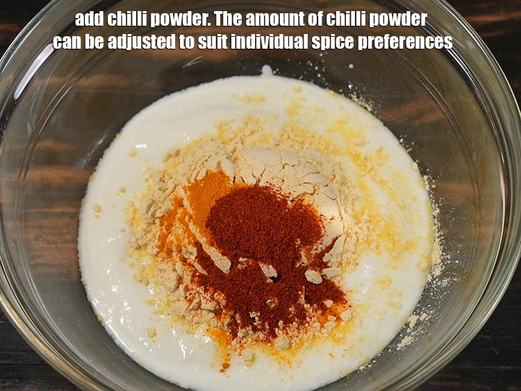 Step 19 – <p>Add ½ tsp <a href="https://www.tarladalal.in/glossary-chilli-powder-red-chilli-powder-339i"><u>chilli powder</u></a><u>.</u> The amount of chilli powder can be adjusted to …
