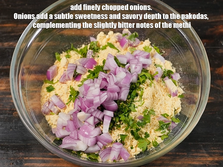 Step 5 – <p>Add ½ cup <a href="https://www.tarladalal.in/glossary-onions-pyaz-pyaaz-kanda-548i#ing_2327"><u>chopped onion</u></a>. Onions add a subtle sweetness and savory depth to …