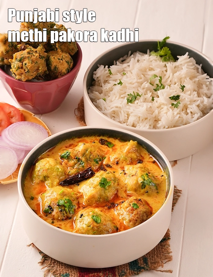 Step 47 – <p>Serve <strong>methi pakoda kadhi recipe | Punjabi style methi pakora kadhi | kadhi methi pakoda …