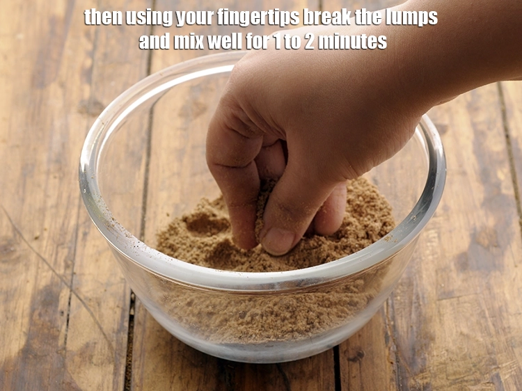 Step 14 – <p>Then using your fingertips break the lumps and mix well for 1 to 2 minutes. …