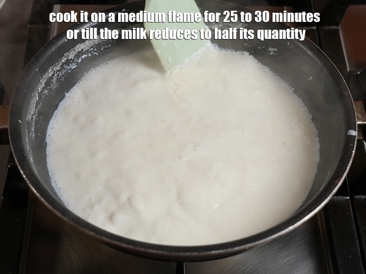 Step 2 – <p>Cook it on a medium flame for 25 to 30 minutes or till the milk …