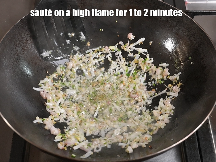Step 6 – <p>Sauté on a high flame for 1 to 2 minutes, while stirring continuously.</p>