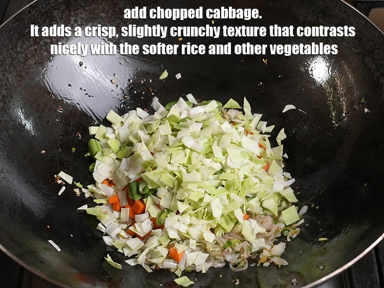 Step 9 – <p>Add ½ cup <a href="https://www.tarladalal.in/glossary-cabbage-patta-gobi-kobi-248i#ing_2363"><u>chopped cabbage</u></a>. It adds a crisp, slightly crunchy texture that contrasts …