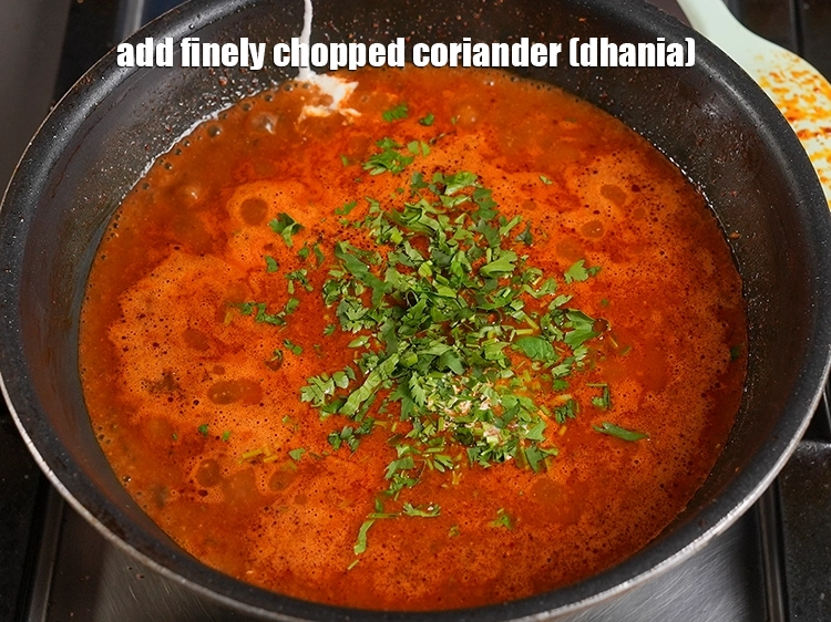 Step 34 – <p>Add 1 tbsp&nbsp;finely&nbsp;<a href="https://www.tarladalal.com/glossary-chopped-coriander-783i">chopped coriander (dhania)</a>.</p>