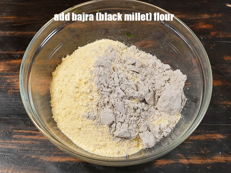Step 5 – <p>Add 1/4 cup of bajra flour to it. Ensure that the bajra flour is fresh …