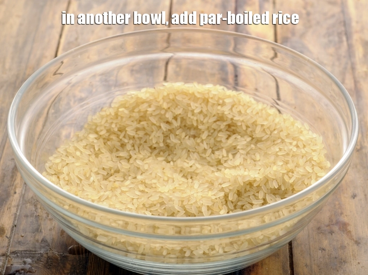 Step 21 – <p><span style="background-color:rgb(255,255,255);color:rgb(0,0,0);">In another bowl, add par-boiled rice. For the homemade idli batter, we would highly …