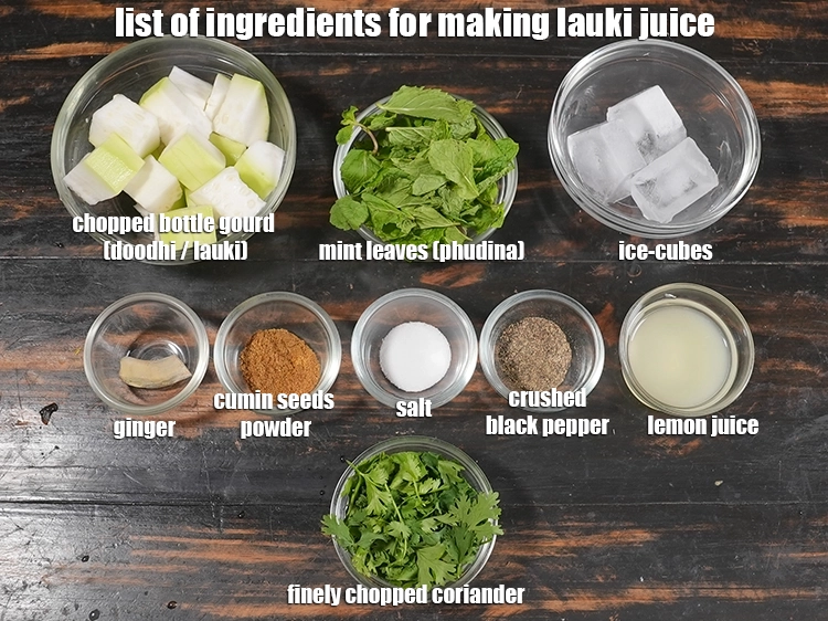 Step 2 – <p><strong>What is lauki juice made of ?</strong> <i><u>See below image of list of ingredients for …