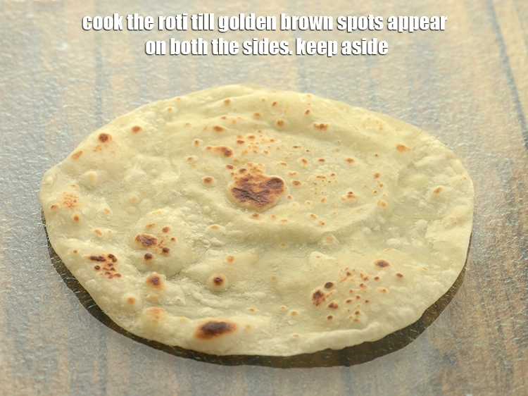 Step 12 – <p><span style="background-color:rgb(255,255,255);color:rgb(0,0,0);">Cook the roti till golden brown spots appear on both the sides. If not …