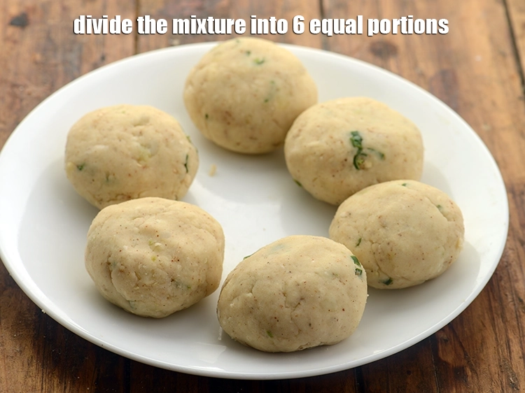 Step 22 – <p>Divide the mixture into 6 equal portions.</p>