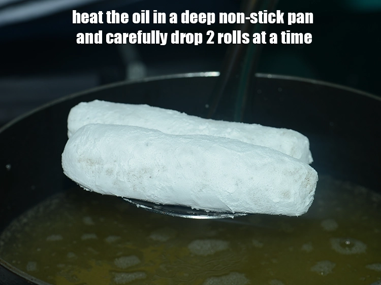 Step 25 – <p><span style="background-color:rgb(255,255,255);color:rgb(0,0,0);">To cook the </span><strong>aloo cheese rolls</strong><span style="background-color:rgb(255,255,255);color:rgb(0,0,0);">, heat the oil in a deep non-stick …