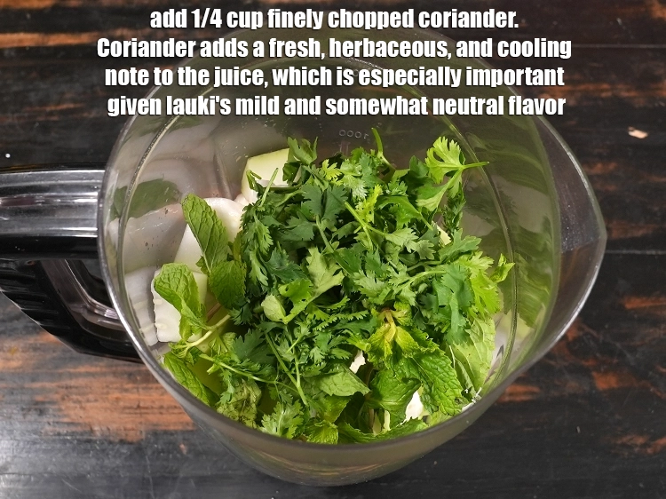 Step 5 – <p>Add 1/4 cup <a href="/glossary-coriander-dhania-kothmir-369i#ing_3500"><u>finely chopped coriander</u></a><u>.</u> <span style="color:rgb(0,0,0);">Coriander adds a fresh, herbaceous, and cooling …