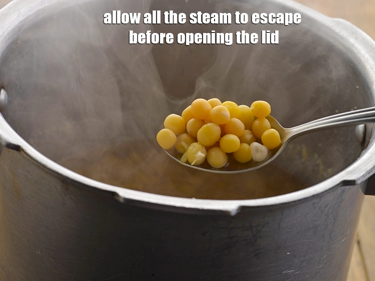 Step 10 – <p>Allow all the steam to escape before opening the lid. This is called the natural …