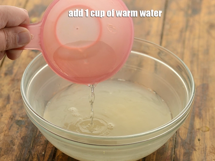 Step 16 – <p>Add 1 cup of warm water to it.</p>