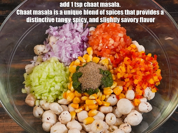 Step 9 – <p><span style="background-color:rgb(255,255,255);color:rgb(0,0,0);">Add 1 tsp </span><a href="https://www.tarladalal.com/glossary-chaat-masala-300i"><u>chaat masala</u></a><u>. </u><span style="background-color:rgb(255,255,255);color:rgb(0,0,0);">Chaat masala is a unique blend of …