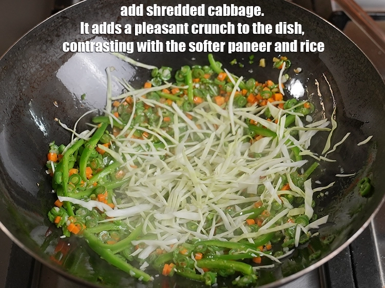 Step 38 – <p>Add ½ cup shredded cabbage. It adds a pleasant crunch to the dish, contrasting with …