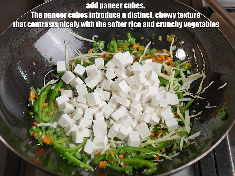 Step 40 – <p>Add 1 cup chopped paneer cubes. The paneer cubes introduce a distinct, chewy texture that …