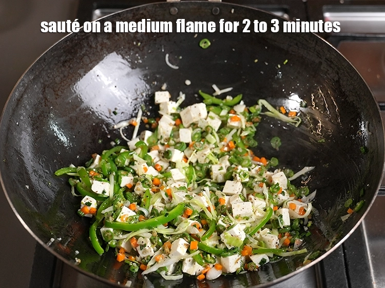 Step 43 – <p>Sauté on a medium flame for 2 to 3 minutes.</p>