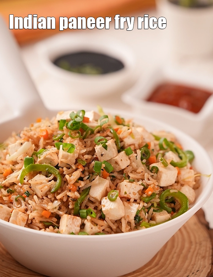 Step 49 – <p>Serve the <strong>paneer fried rice recipe | Indian paneer fry rice | Chinese style paneer …