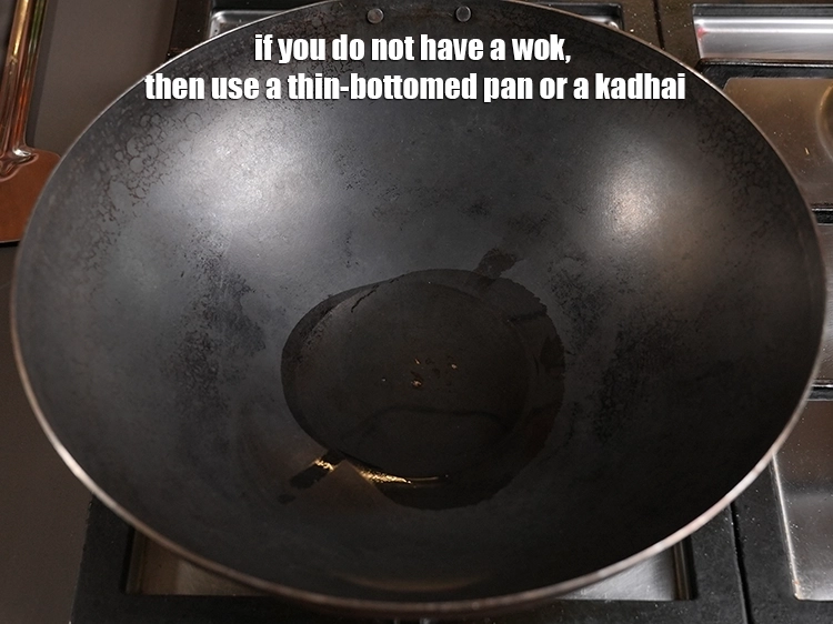 Step 50 – <p>If you do not have a wok, then use a thin-bottomed pan or a kadhai.</p>