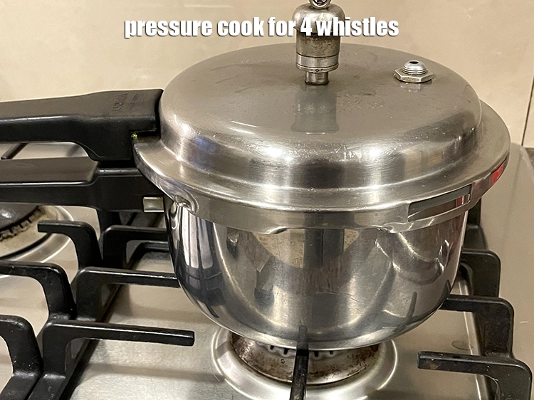 Step 6 – <p>Pressure cook for 4 whistles.</p>