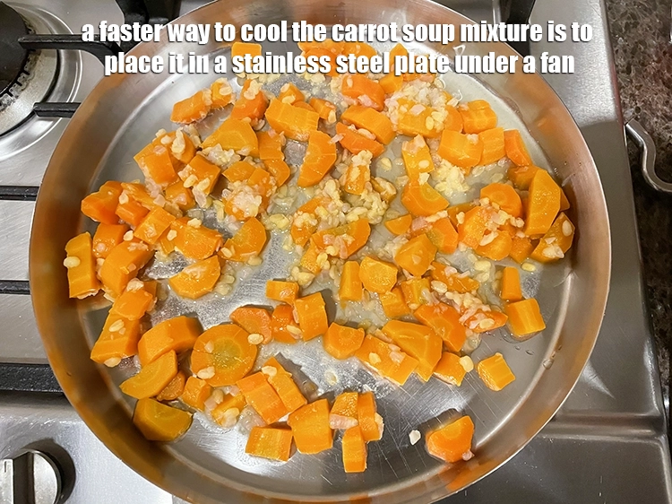 Step 8 – <p>A faster way to cool the carrot soup mixture is to place it in a …
