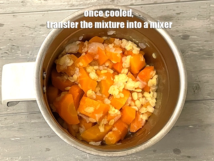 Step 9 – <p>Once cooled, transfer the mixture into a mixer.</p>