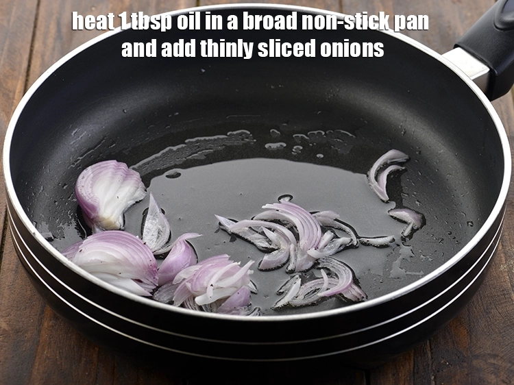 Step 1 – <p>For the <strong>misal masala</strong>, heat the oil in a broad non-stick pan and add the …