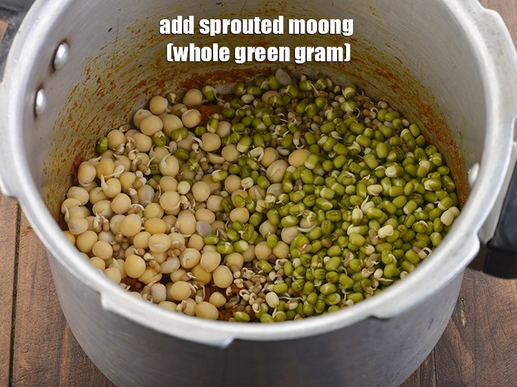 Step 22 – <p>Also ad the sprouted moong. These sprout much faster than the others.</p>