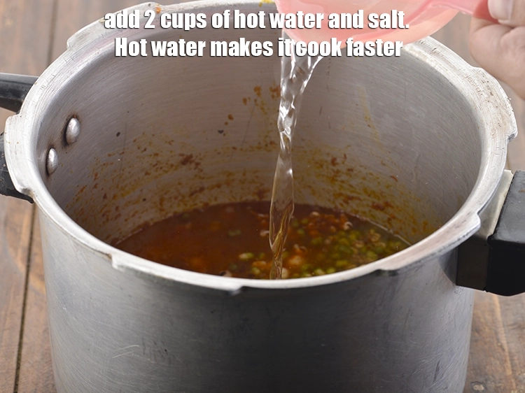 Step 24 – <p>Add 2 cups of hot water and salt. Hot water makes it cook faster. One …
