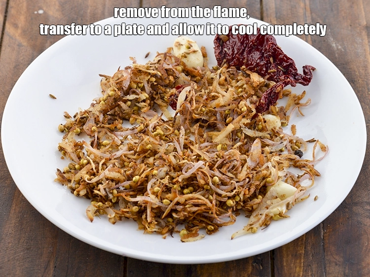 Step 9 – <p>Remove from the flame, transfer to a plate and allow it to cool completely.</p>