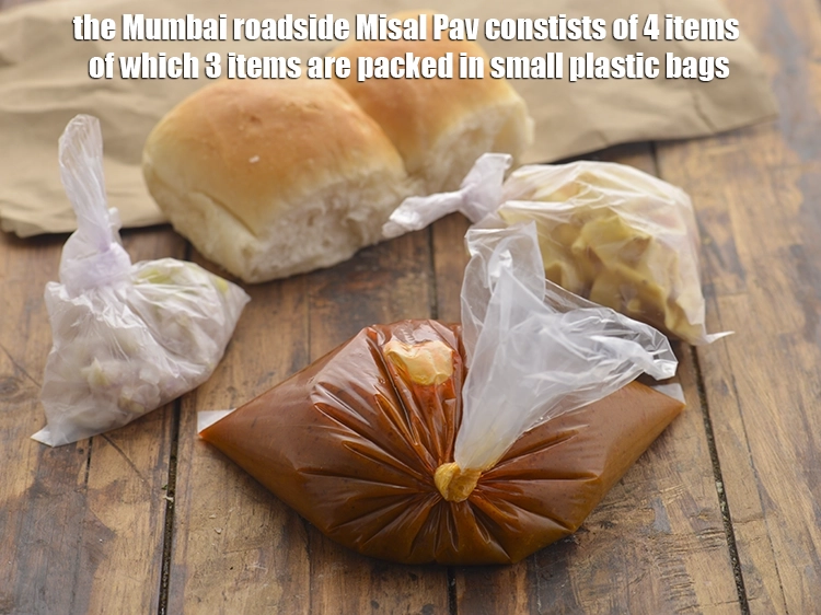 Step 38 – <p>The&nbsp;<strong>Mumbai roadside Misal Pav&nbsp;</strong>constists of 4 items of which 3 items are packed in small …