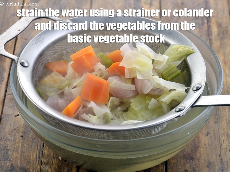 Step 15 – <p>After the straining the stock, discard the vegetables.</p>