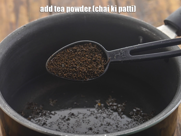 Step 3 – <p>Add tea powder. The colour and flavour of the masala chai will largely depend upon …