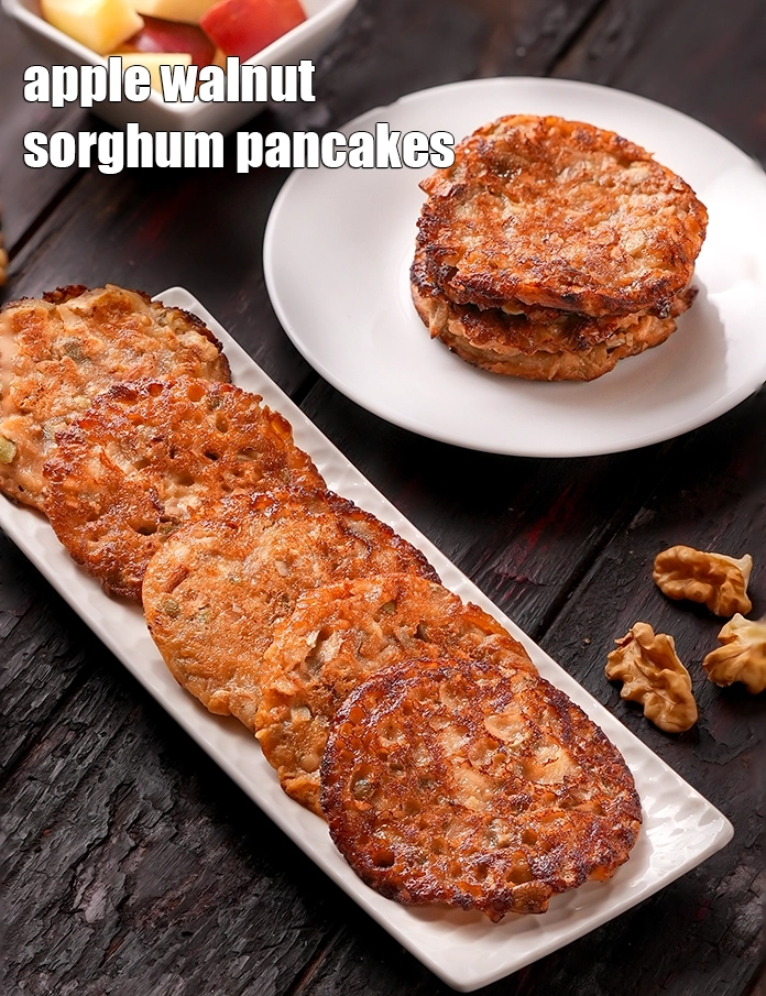 Step 14 – <p>Serve <strong>Mini Jowar Apple and Walnut Pancake recipe | Apple Walnut Sorghum Pancakes | &nbsp;Diabetic …