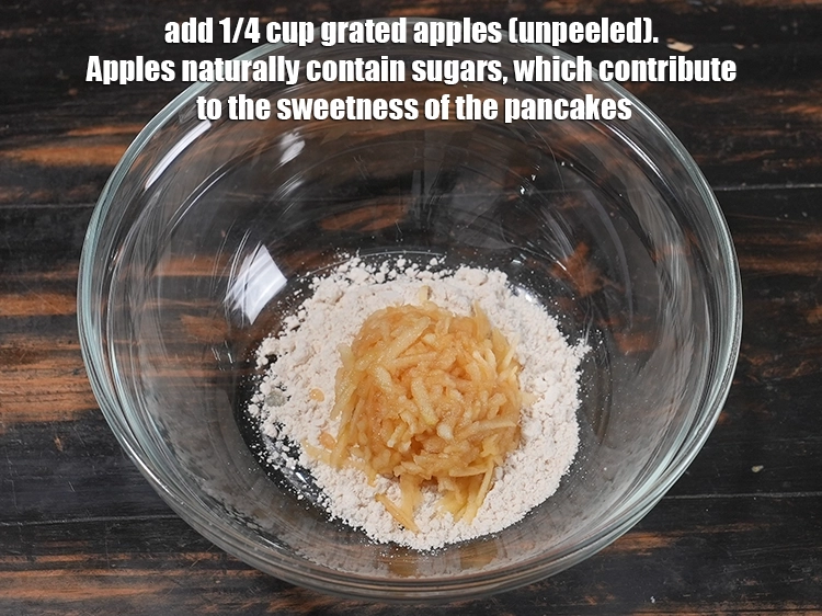 Step 3 – <p>Add 1/4 cup <a href="/glossary-apple-seb-54i#ing_2982"><u>grated apples </u></a>(unpeeled). <span style="color:rgb(0,0,0);">Apples naturally contain sugars, which contribute to …