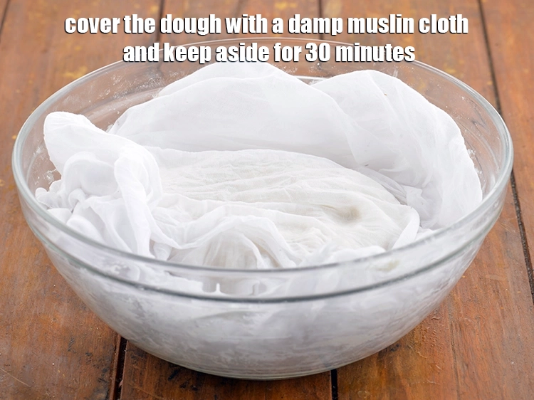 Step 14 – <p><span style="background-color:rgb(255,255,255);color:rgb(0,0,0);">Cover the dough with a lid or wet muslin cloth to prevent the dough …