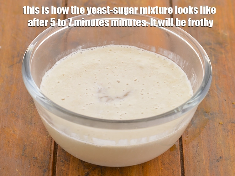Step 7 – <p><span style="background-color:rgb(255,255,255);color:rgb(0,0,0);">This is how the yeast-sugar mixture looks like after 5 to 7 minutes. It …