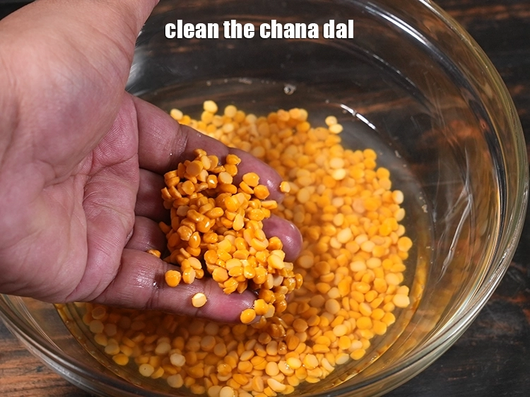 Step 3 – <p>Clean the chana dal.</p>