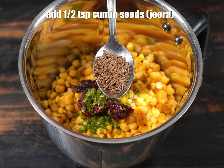 Step 11 – <p>Add 1/2 tsp <a href="/glossary-cumin-seeds-jeera-zeera-381i"><u>cumin seeds (jeera)</u></a><u>.</u> <span style="color:rgb(0,0,0);">When added to the vada batter and …