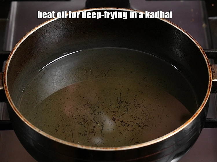 Step 43 – <p><span style="background-color:rgb(255,255,255);color:rgb(0,0,0);">In a deep kadhai add enough oil and put it on a gas stove …