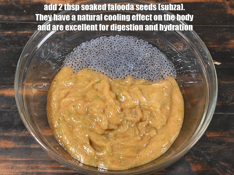 Step 14 – <p>Add 2 tbsp <a href="/myadmin/recipe/7912/ingredient/80223/edit/"><u>soaked falooda seeds (subza)</u></a><u>.</u> They have a natural cooling effect on …