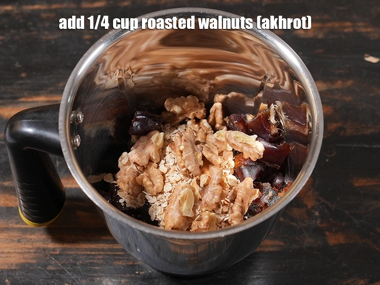 Step 4 – <p>Add 1/4 cup <a href="/myadmin/recipe/7913/ingredient/80226/edit/"><u>roasted walnuts (akhrot)</u></a><u>. </u><span style="background-color:rgb(255,255,255);color:rgb(34,34,34);">For roasting -Toast the walnuts on a …