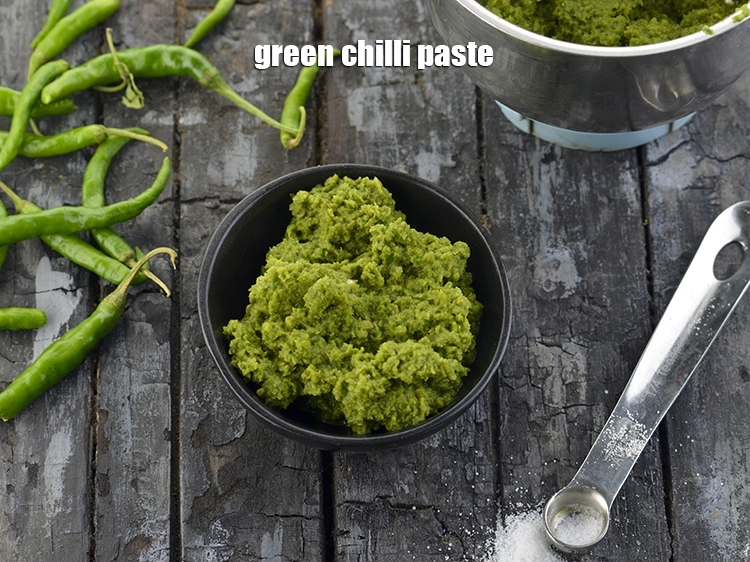 Step 31 – <p>While you can use green chilli paste, but finely chopped green chillies is what we …
