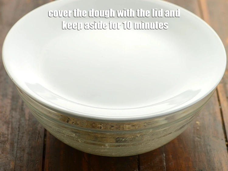 Step 17 – <p>Cover the dough with the lid and keep aside for 10 minutes.</p>