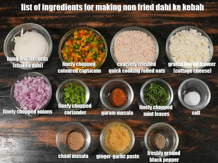 Step 2 – <p><i><u>See the below image of list of ingredients for making non fried dahi ke kebab …