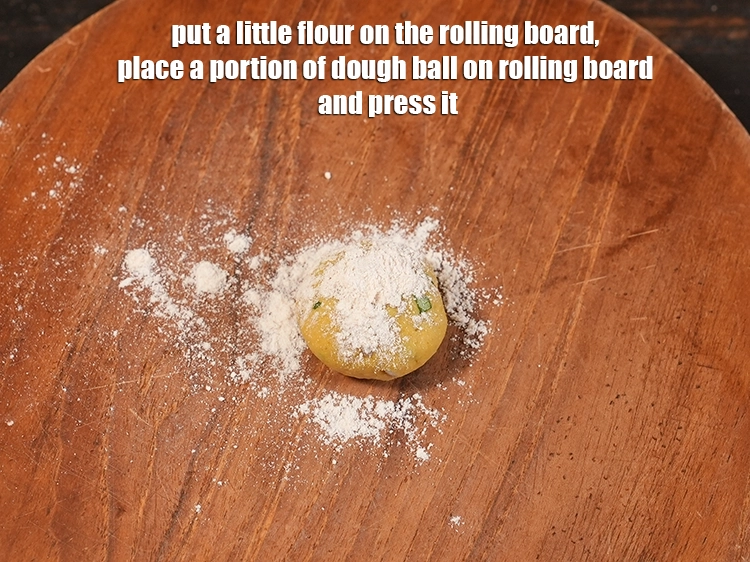 Step 12 – <p>Put a little flour on the rolling board, place a portion of dough ball on …